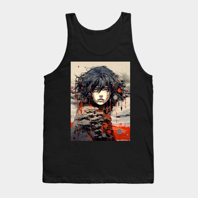 Charles Bukowski: Dream Girl "I stopped looking for a Dream Girl, I just wanted one that wasn't a nightmare." on a Dark Background Tank Top by Puff Sumo